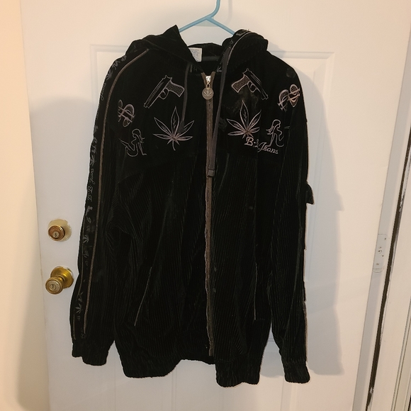 Vintage budda bean velvor jacket with hood - Picture 2 of 3